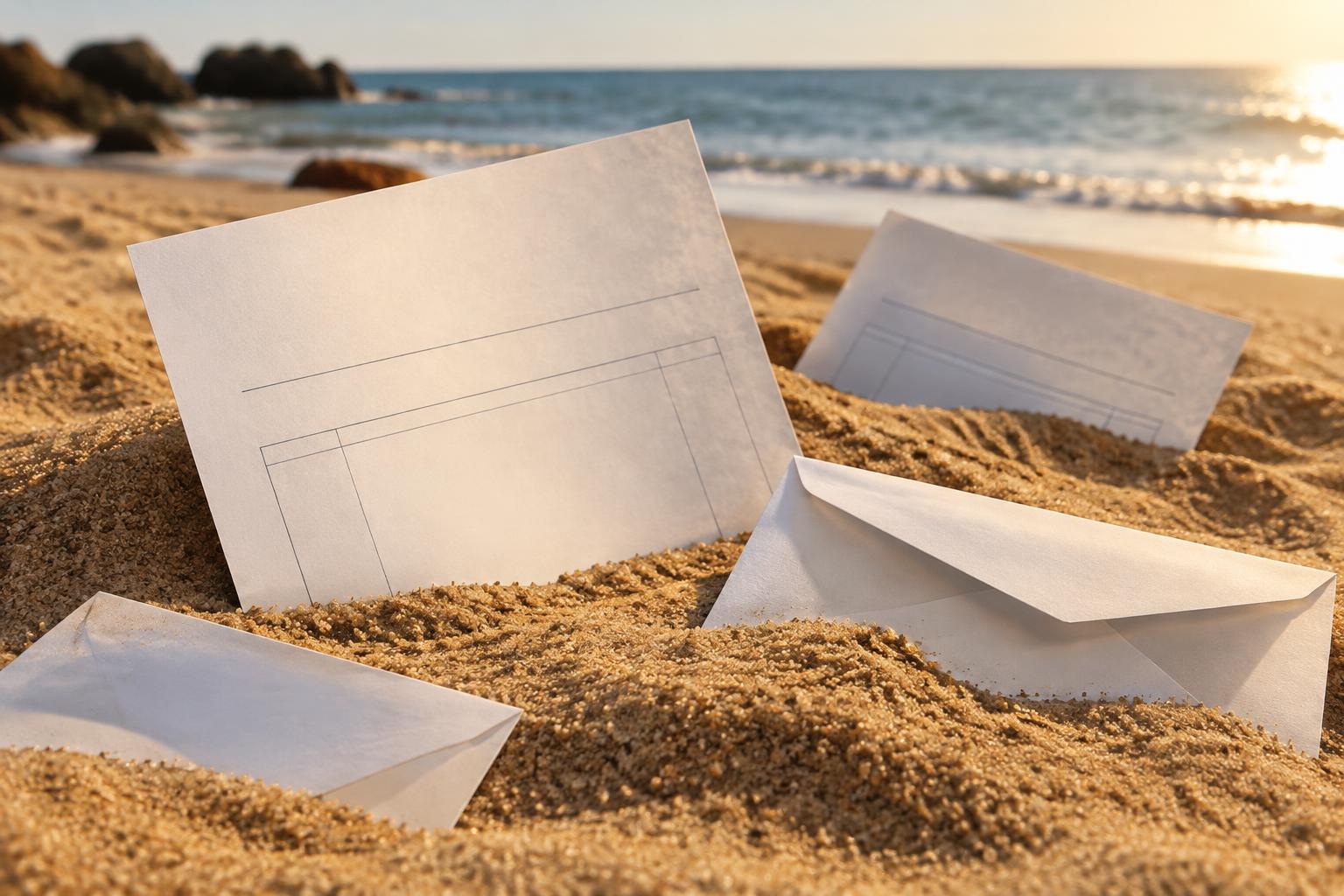Illustrative invoices buried in sand